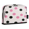 thumbnail image 2 of Standing Pencil Case with Base Large Capacity Stationery Pouch Pen Bag with Zipper for Women Men Pink and Black Dots, 2 of 7