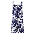 thumbnail image 4 of Women Summer Jumpsuit​ Fashion Relaxed Fit Printed Sleeveless Shorts, Button Front with Pockets for a Fun, Playful Style Navy XXL, 4 of 5