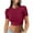Wine, variant on Besolor Crop Tops for Women Summer Basic Slim Short Sleeve Crewneck T Shirts Teen Girls Going out Blouse Tees