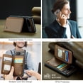 thumbnail image 3 of Feishell for Google Pixel 8 Case with Card Holder, Wallet Case for Women Men with RFID Blocking, Durable PU Leather Kickstand Magnetic Clasp Shockproof Phone Case,Brown, 3 of 9