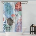 thumbnail image 2 of Blue Boho Leaf Shower Curtain 72 x72 Inch with Hooks Mid Century Minimalistic Modern Abstract Waterproof Polyester Fabric Shower Curtain for Bathroom Bathtubs, Heavy Weighted Washable, 2 of 6