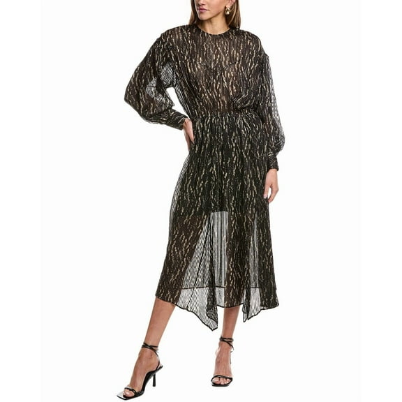 IRO womens Ansen Silk-Blend Maxi Dress, 40, Black
