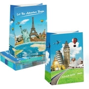 Travel The World Paper Treat Bags: 24 Pack for Adventure Themed Birthday Party