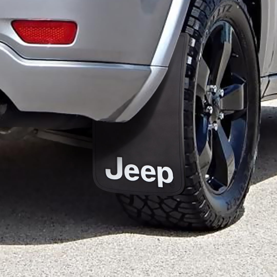 Plasticolor Jeep 11” x 19” Easy-Fit Universal Fit Automotive Mud Guards, Black, 1 Pair