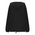 thumbnail image 4 of Dresfit Womens Lightweight Raincoat Zip Up Waterproof Windbreaker Jacket with Hood Hooded Packable Travel Sweatshirts Full Zip Warm Sweaters for Ladies Black 2XL, 4 of 4