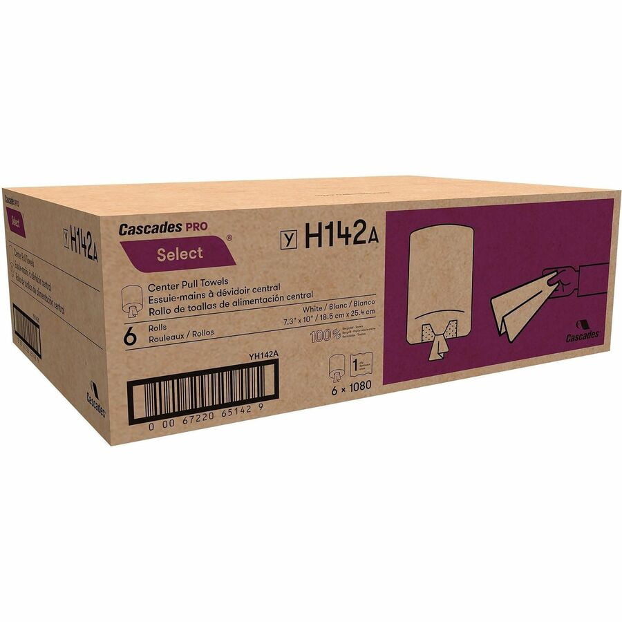 7.31 in. x 10 in. 2-Ply Select Center-Pull Paper Towels - White (6 Rolls/Carton)