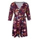 thumbnail image 5 of Vestido floral Yinane corto con cuello en V manga 3/4 con pretina, 5 of 8