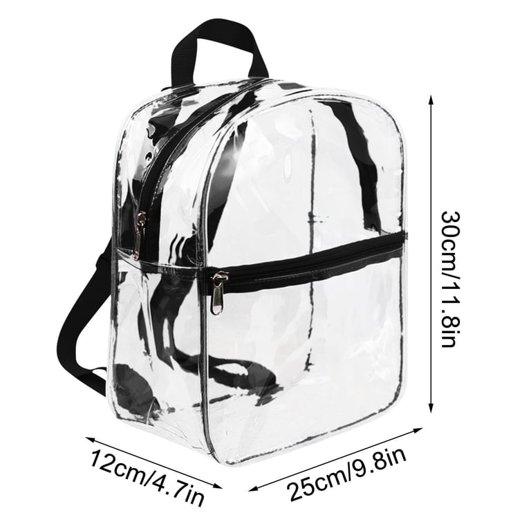 clear mini backpack walmart Clear Transparent PVC Mini Backpack | Lightweight See-Through Rucksack |  Adjustable Shoulder Straps | Easy-Clean Material | Security Checkpoint  Friendly | 30x25x12cm | 1 Pack