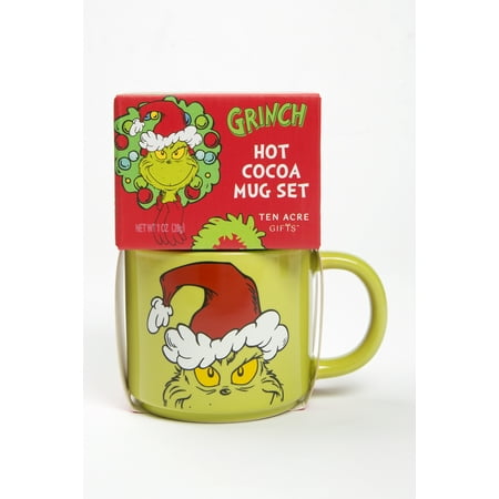 Ten Acre Gifts Dr. Seuss How the Grinch Stole Christmas Mug and Hot Cocoa Set, Gift Set