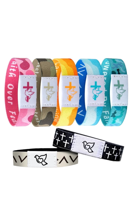 7pcs NFC Bible Verse Bracelet, Christian Inspirational Wristband Gift for Men Women Teens, Religious Friendship Accessory - God Is Love