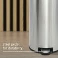 thumbnail image 4 of happimess Oscar Round 8-Gallon Step-Open Trash Can with FREE Mini Trash Can, Platinum Silver, HPM1001A, 4 of 10