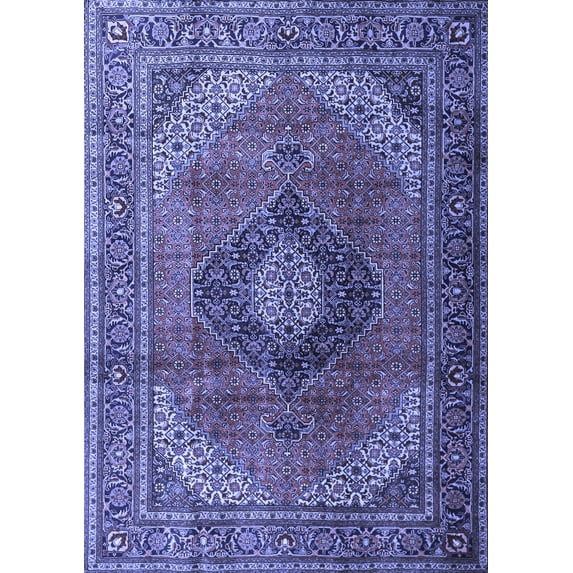 Ahgly Company Machine Washable Indoor Rectangle Medallion Blue Traditional Area Rugs, 2' x 3'