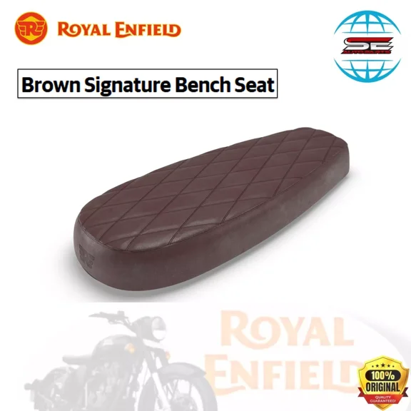 GENUINE BROWN SIGNATURE BENCH SEAT FOR ROYAL ENFIELD INTERCEPTOR 650