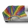 thumbnail image 3 of Vintage Rainbow Soft Flannel Fleece Blanket, Weathered Looking Colorful Rays Burst Gay Parade LGBTI Festival Celebration, Cozy Plush for Indoor and Outdoor Use, 50" x 70", Multicolor, by Ambesonne, 3 of 6