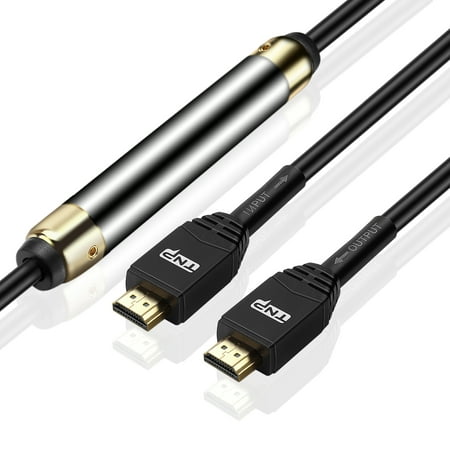 HDMI Cable (100 FT) w/ Booster - High Speed Long HDMI Extender Cord Wire Built-in Signal Booster Support 4K Full HD 1080P 3D ARC Ethernet Gold Plated Connector For HDTV Apple TV Laptop
