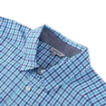thumbnail image 4 of Bienzoe Boy's Cotton Plaid Roll Up Button Down Sports Shirts Blue/Azure 7/8, 4 of 6