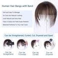 thumbnail image 5 of Crystal Headband with 100% Real Human Hair Bangs Straight Forehead Cover, 5 of 6