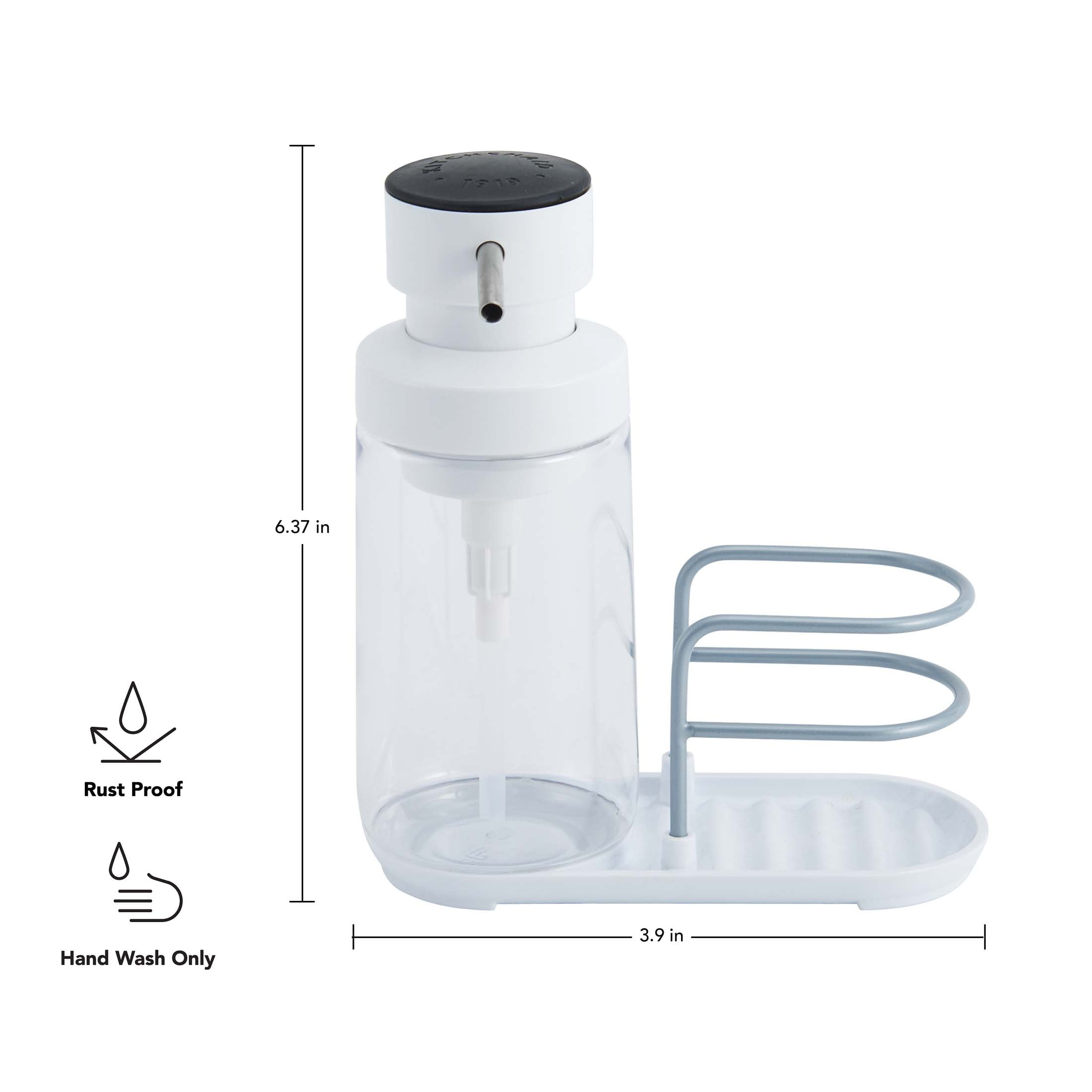 (2 pack) KitchenAid Satin Wire 12 oz White Dish Soap Dispenser and Sponge Caddy