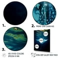 thumbnail image 3 of Designart "Vast Azure Oceanic Manta Ray" Coastal Coral Under Water Floater Framed Wall Decor, 3 of 5