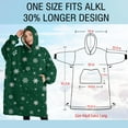 thumbnail image 4 of Oversized Wearable Blanket Hoodie,Green Christmas Snowflake Pattern Sherpa Blanket Hoodie with Super Pockets,Super Warm Fuzzy Pullover for Women & Men, 4 of 6