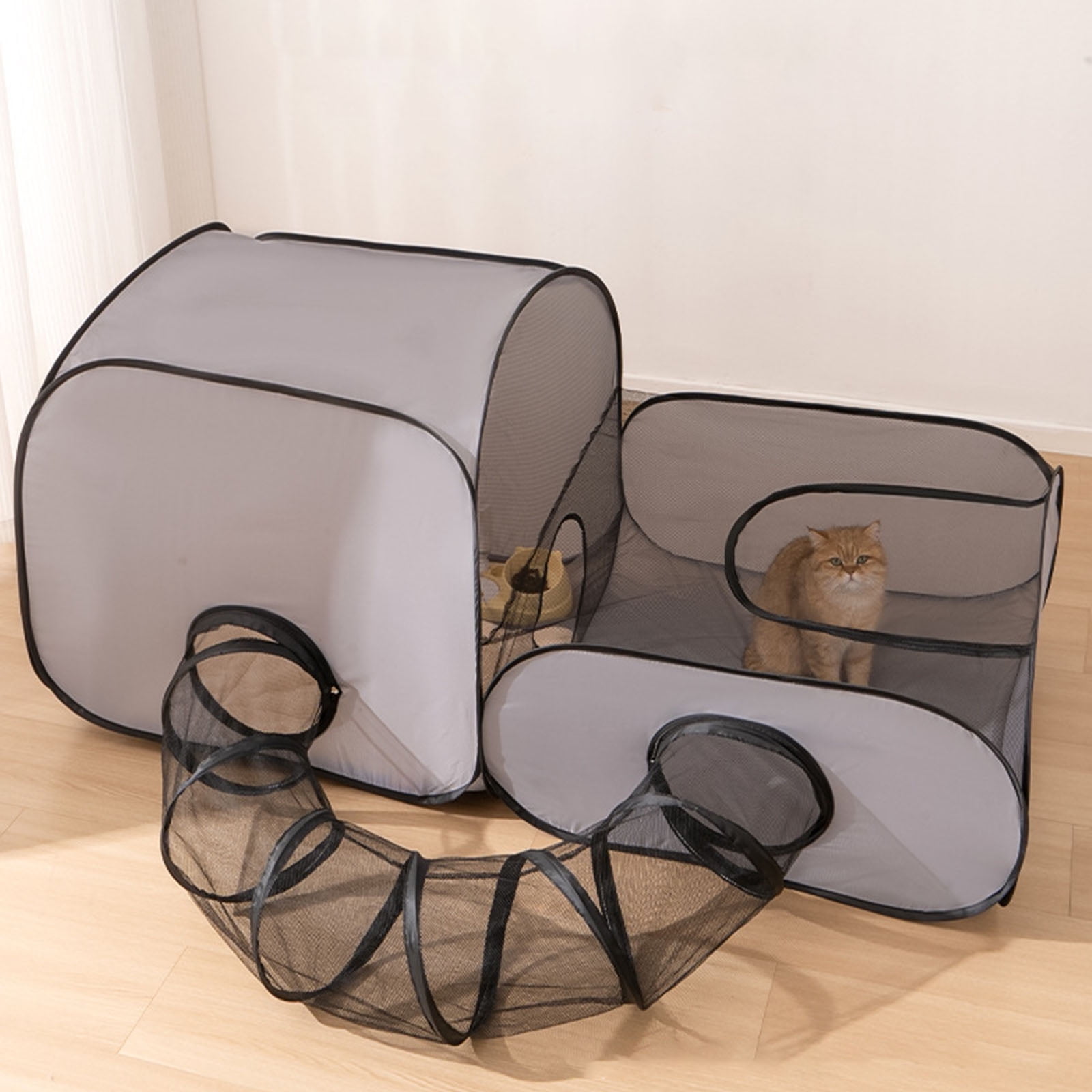 Sunproof Ventilated Cats Playpen Foldable Outdoor Enclosure Shelter With Scratch Resistant Fabric Camping Tunnel House