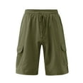 thumbnail image 6 of Gessp Men's Shorts Mens Shorts Casual Drawstring Pockets Elastic Waist(Army Green,M), 6 of 6