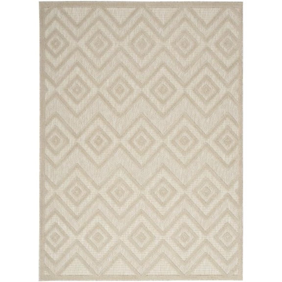HomeRoots 556277 5 x 7 ft. Cream & Beige Geometric Indoor & Outdoor Rectangle Area Rug