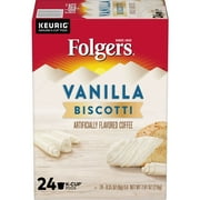 (2 pack) (2 Pack) Folgers Vanilla Biscotti K-Cup Coffee Pods, 24 Count For Keurig and K-Cup Compatible Brewers (48 Total Coffee Pods)