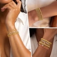 thumbnail image 4 of Turandoss Beaded Bracelets for Women Dainty 14K Gold Plated Round Stretch Bohemian Ball Pearl Jewelry Birthday Teacher Appreciation Mothers Day Graduation Gifts for Her Mom Kids Teen Girls Wife Ideas, 4 of 8