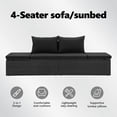thumbnail image 4 of vidaXL Sun Bed with Cushions Poly Rattan Black, 4 of 11