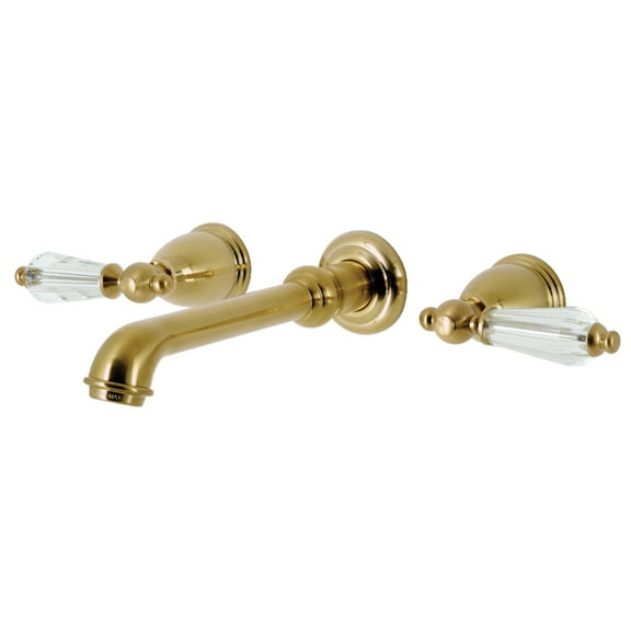 Kingston Brass KS7127WLL Wilshire Double-Handle Wall Mount Bathroom Faucet, Brushed Brass