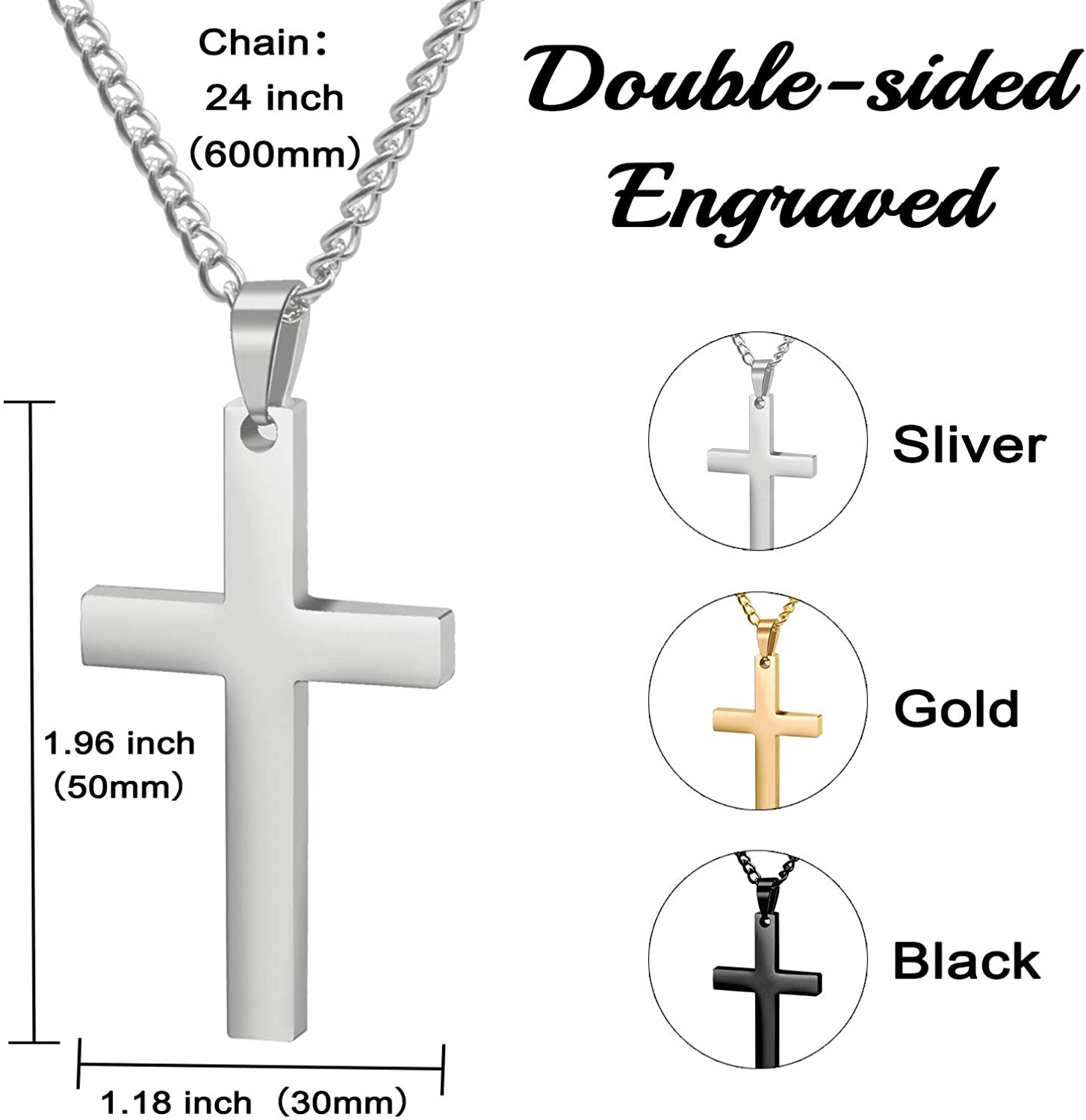Personalized Cross Necklace-Custom 