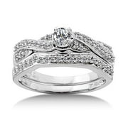 1/3 Carat Diamond 14kt White Gold Bridal Set