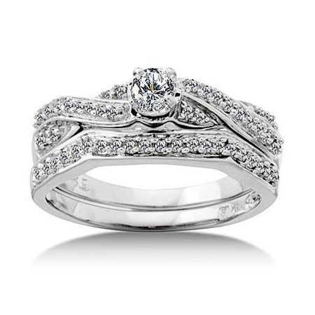 1/3 Carat Diamond 14kt White Gold Bridal Set