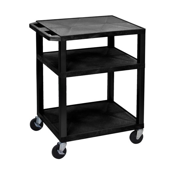 Carrito utilitario de almacenamiento multiusos con ruedas Offex, negro, 34 cm