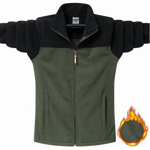 Men Shirts Mens Polar Fleece Jacket Full Zip Long Sleeve Stand Collar Lightweight Casual Warm Coats With Pockets 2025 Winter