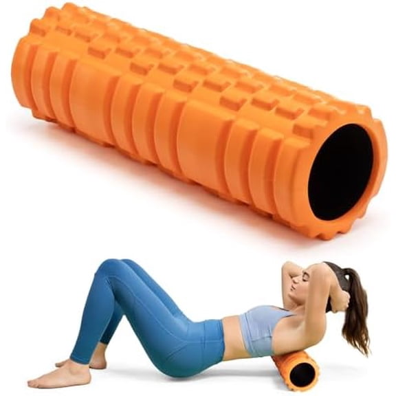 Foam Roller High Density 18" Foam Roller for Deep Tissue Muscle Massage, Trigger Point Fitness Exercise Massage Roller Self-Myofascial Back Roller Release for Whole Body