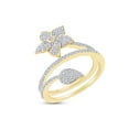 thumbnail image 3 of AFFY 1/2 Carat (Cttw) White Natural Diamond Flower Wrap Engagement Ring In 14k Yellow Gold Over Sterling Silver (Clarity : I2-I3, Color : J-K, 0.5 Cttw) Ring Size 10, 3 of 3