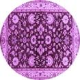 thumbnail image 1 of Ahgly Company Indoor Round Oriental Purple Industrial Area Rugs, 5' Round, 1 of 4
