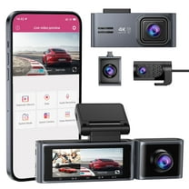 OMBAR Dash Cam 5G WiFi GPS, 3 Channel Dash Cam Front and Rear Inside 2K 1080P 1080P, 3.18" LCD Screen, 64GB Card Included, Dual Dash Camera for Cars 4K/2K/1080P 1080 P IR Night Vision, WDR, G-Sensor