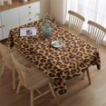 thumbnail image 2 of Brown and Black Leopard Print Rectangle Tablecloth 60"x84",Waterproof Polyester Rectangle Table Cloth, Wipeable Spillproof Polyester Tablecloth for Dining, Camping, Indoor and Outdoor, 2 of 5