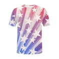 thumbnail image 5 of Lenago Hauts d'Été Grande Taille pour Femmes Mode Imprimée Décontractée T-Shirt Col Rond Tenues du 4 Juillet pour Femmes, 5 of 5