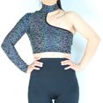 thumbnail image 4 of Penkiiy Mujer Reflectante de un hombro de manga larga Halterly Top Blouses 2XL Multicolor, 4 of 9