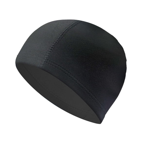 Gorro de natación transpirable para hombre y mujer, tejido ligero, para piscina. Negro