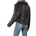 thumbnail image 4 of MODA NOVA Juniors Winter Fashion Loose Faux Fur Coat Crop Jacket Black S, 4 of 7