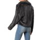 thumbnail image 3 of Chaqueta corta de pelaje sintético esponjoso de manga larga con cuello de muesca para mujer INSPIRE CHIC XS negra, 3 of 7