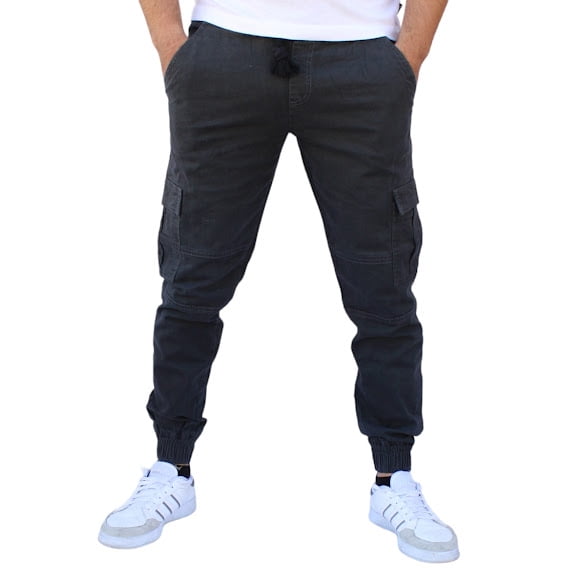 Jogger cargo de gabardina stretch John Silver Corte skinny color gris oscuro