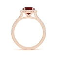 thumbnail image 2 of ANGARA Lab Grown 2 Ct Oval Ruby Halo Split Shank Engagement Ring for Women in 14K Rose Gold (Size-9x7mm) | July Birthstone, Birthday, Anniversary, Jewelry Gift for Women | Lab-Grown Ruby Ring, 2 of 8