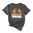 thumbnail image 5 of MUSUPER Summer Bring On Sunshine Short-sleeved Shirt Ladies Women Positive Quote T-Shirt Round Neck Short Top Tees, 5 of 19