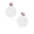 thumbnail image 2 of Delight Jewelry Acrylic 1 1/8" Disc Imitation Pearl Pink Crystal Clip on Earrings, 2 of 5